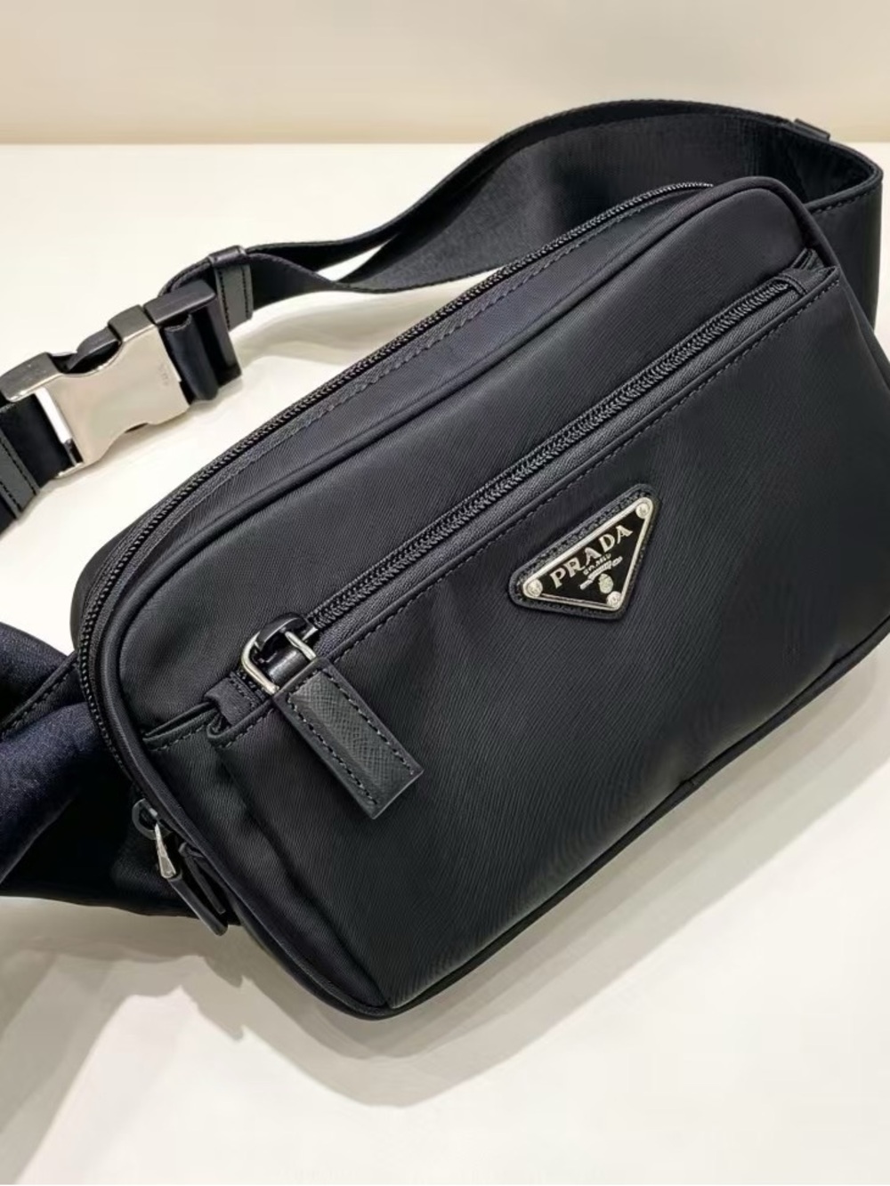 Prada Black Nylon Crossbody Belt Bag